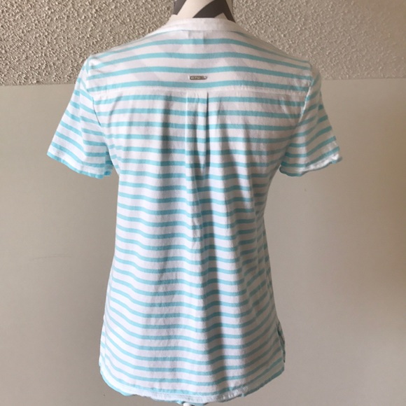 🚨CLOSET CLOSING🚨 Nautica Blue/White Stripe Lace Up Front Top - Picture 5 of 6